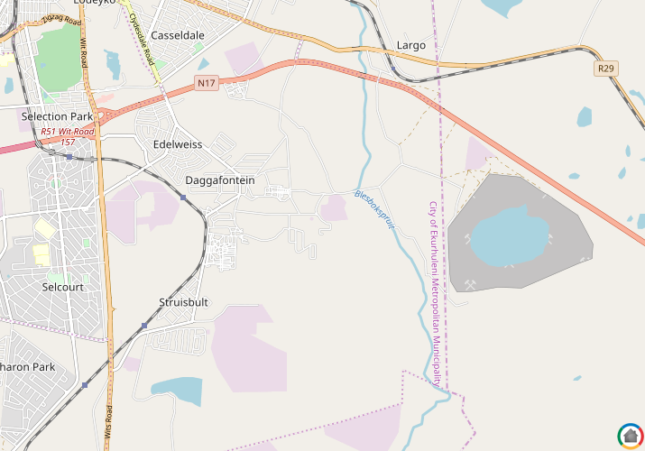 Map location of Daggafontein